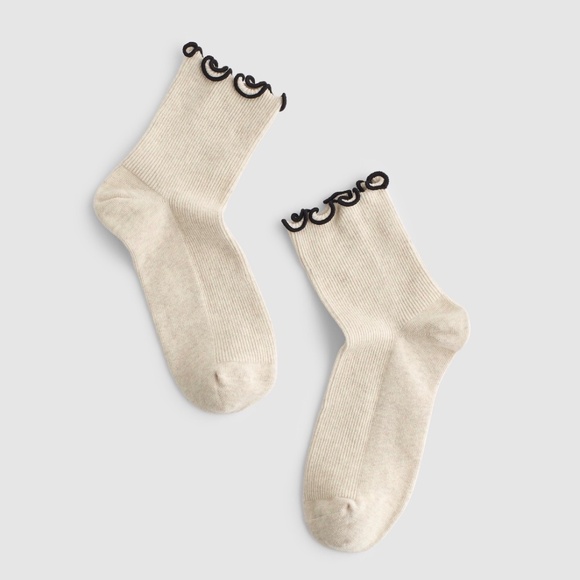 Madewell Accessories - Madewell Lettuce-Trim Ankle Socks